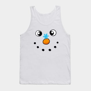 funny Christmas snowman face Tank Top